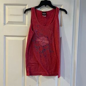 Harley-Davidson Women's Pink Tank Top L Embellished Biker Casual